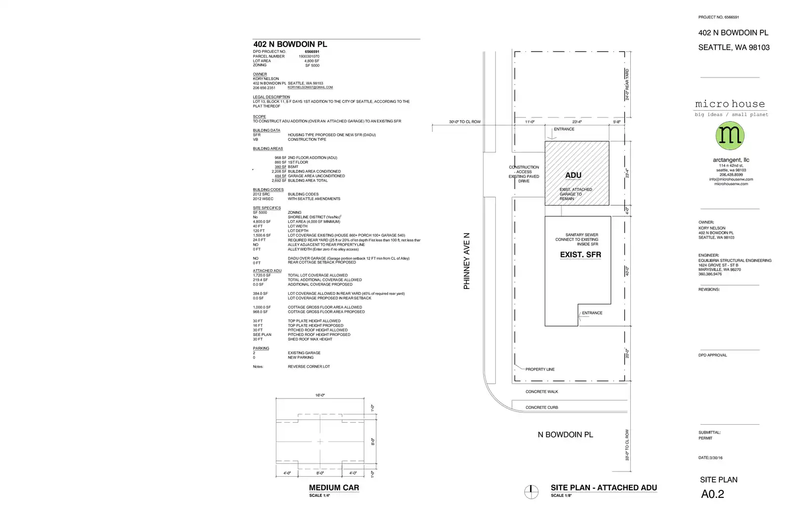 Site plan for 402 N Bowdoin Pl