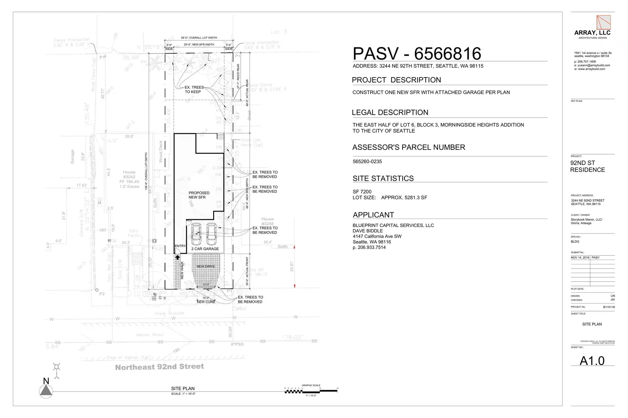 Site plan for 3244 NE 92nd St