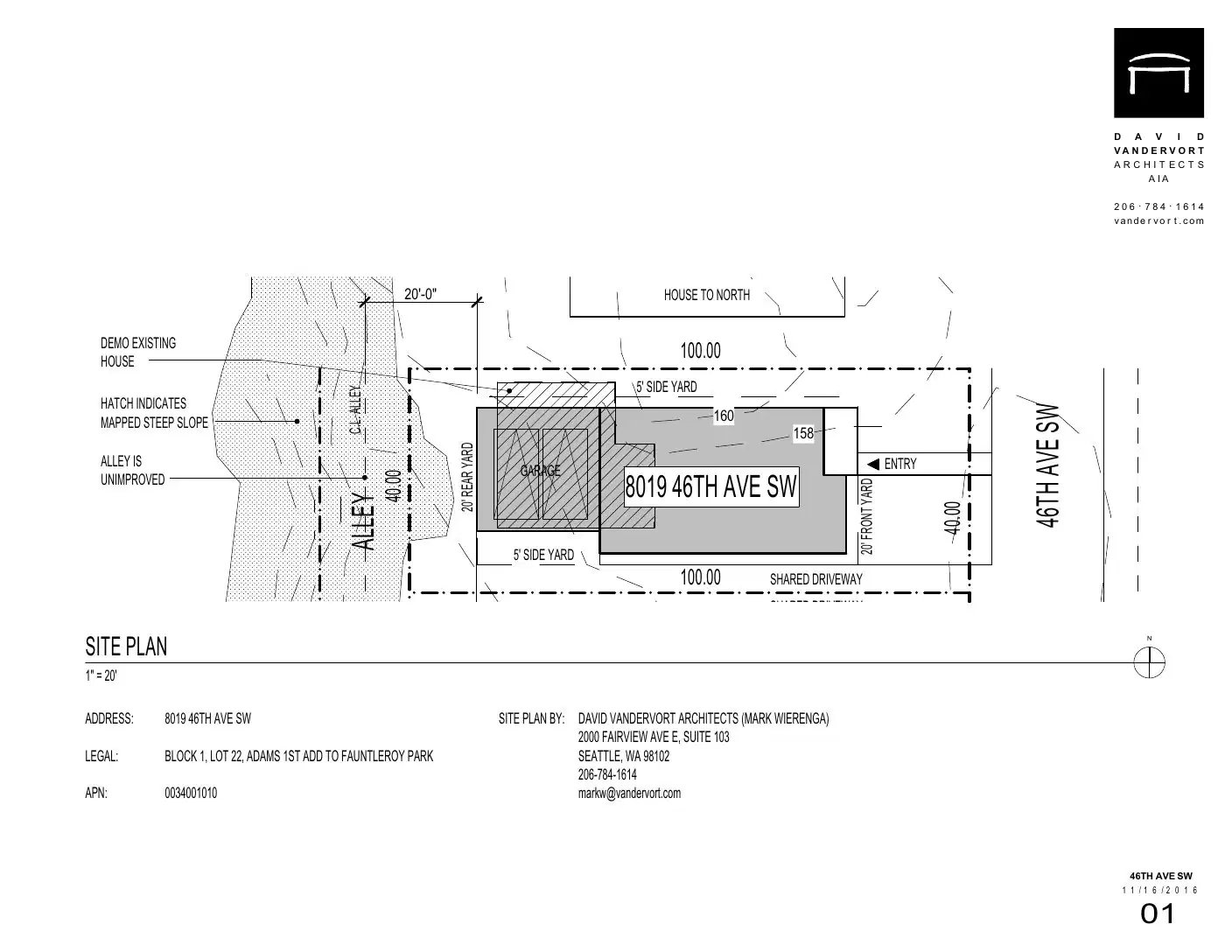 Site plan for 8019 46th Ave SW