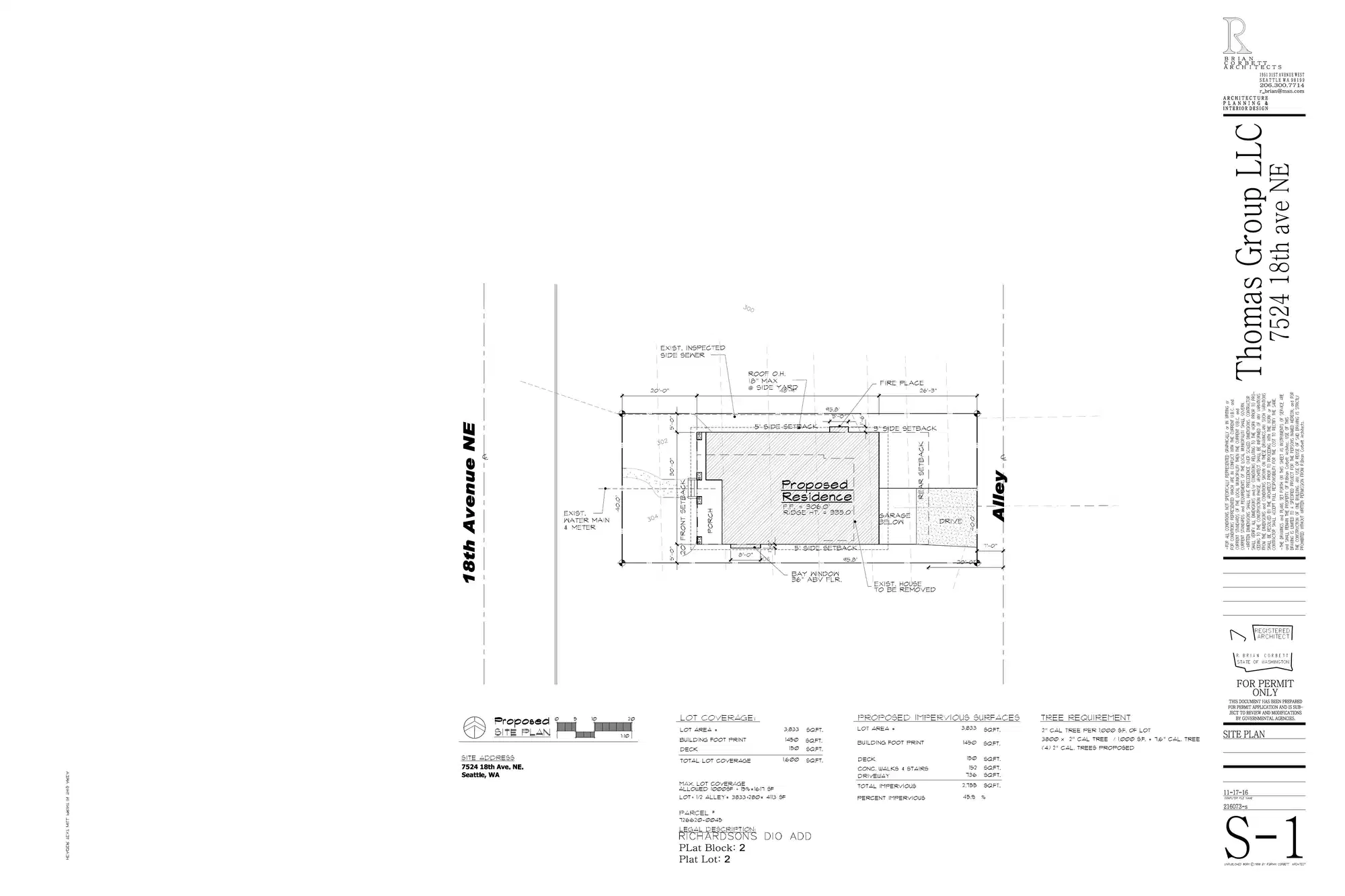 Site plan for 7524 18th Ave NE