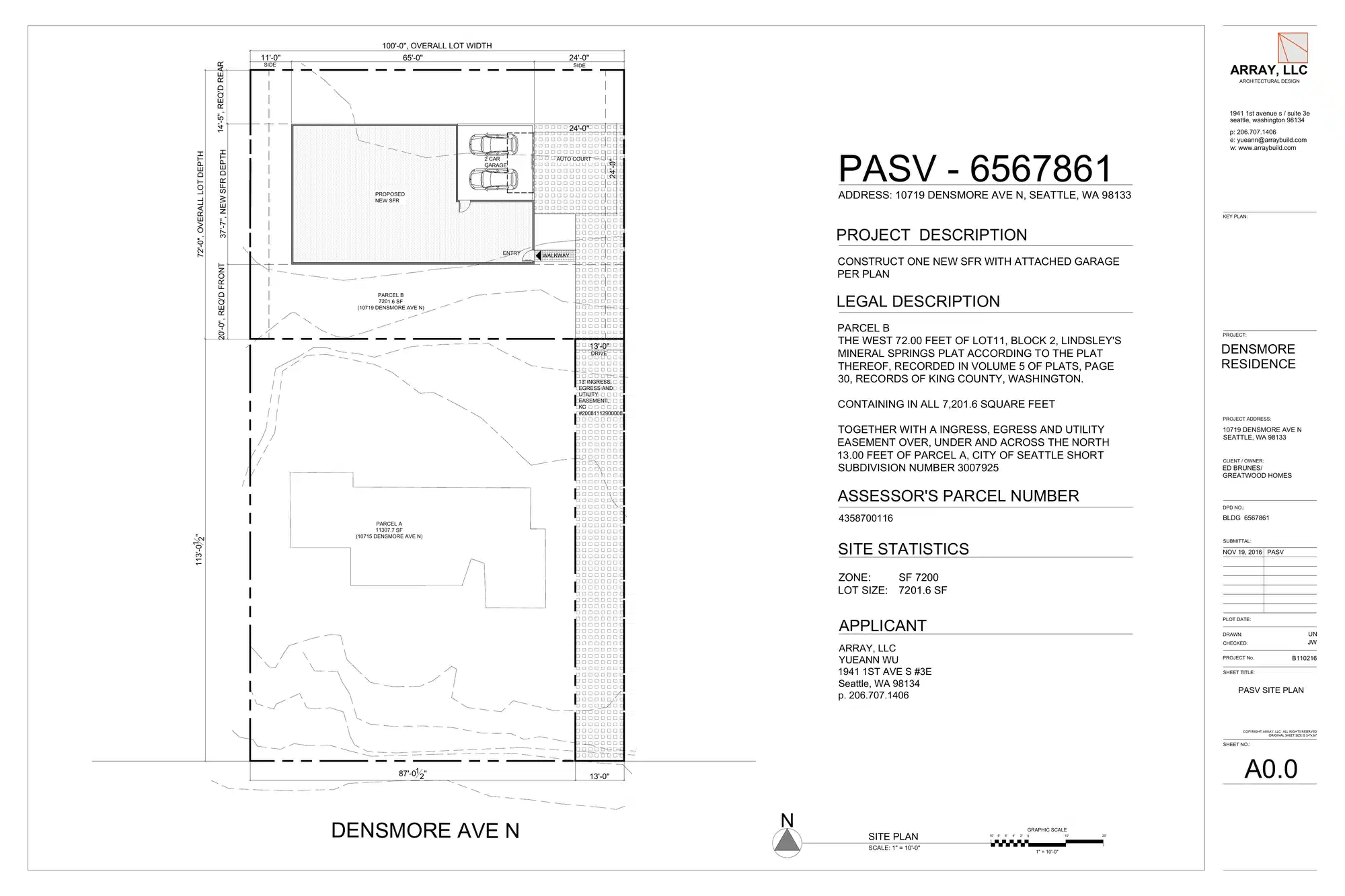 Site plan for 10719 Densmore Ave N