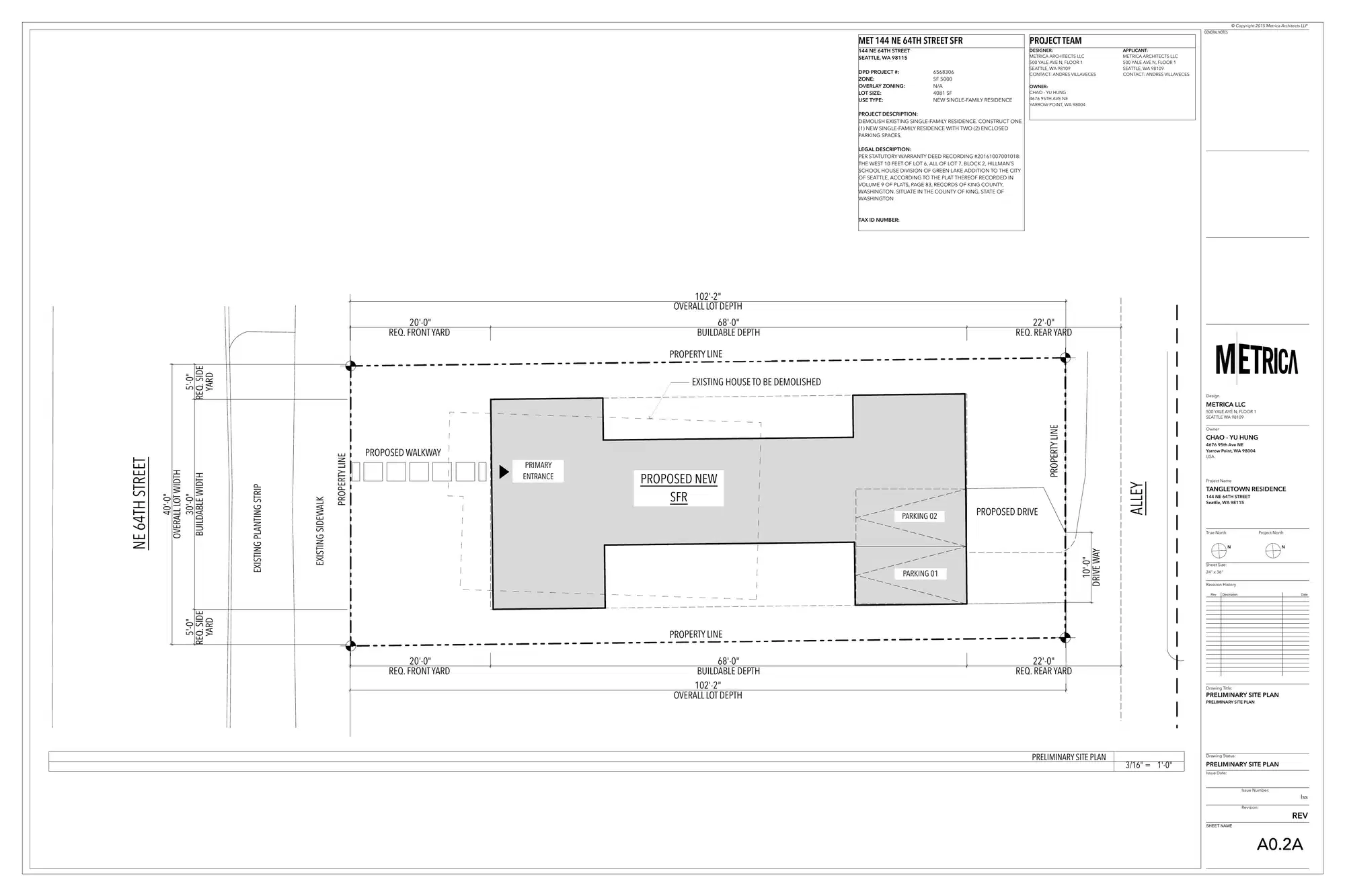 Site plan for 144 NE 64th St
