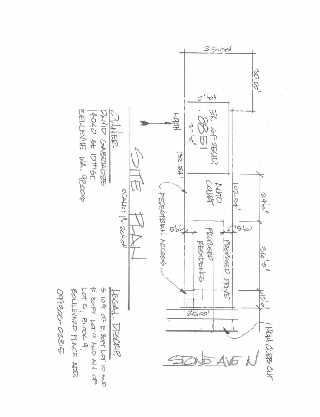 Site plan for 8853 Stone Ave N
