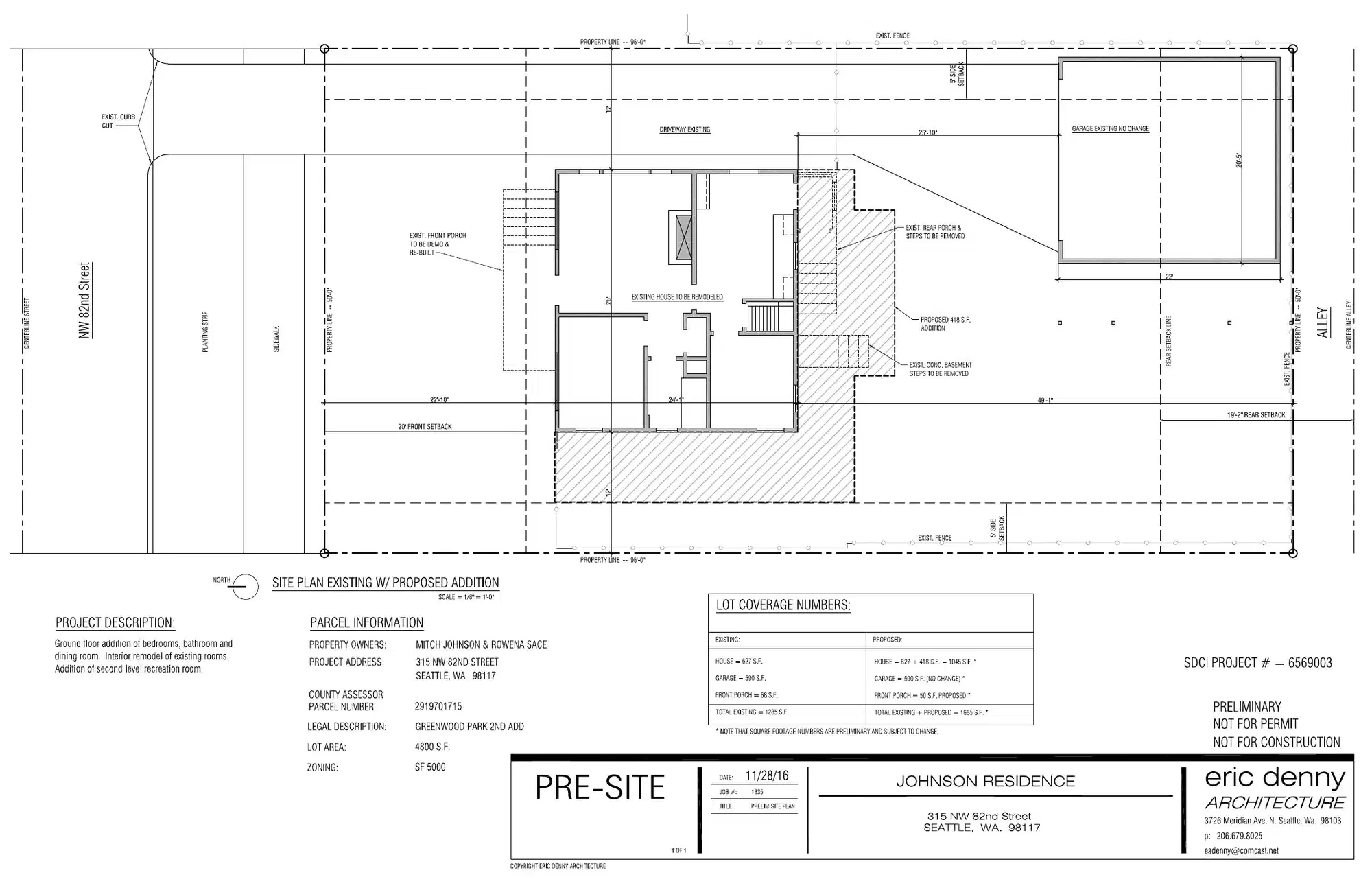 Site plan for 315 NW 82nd St