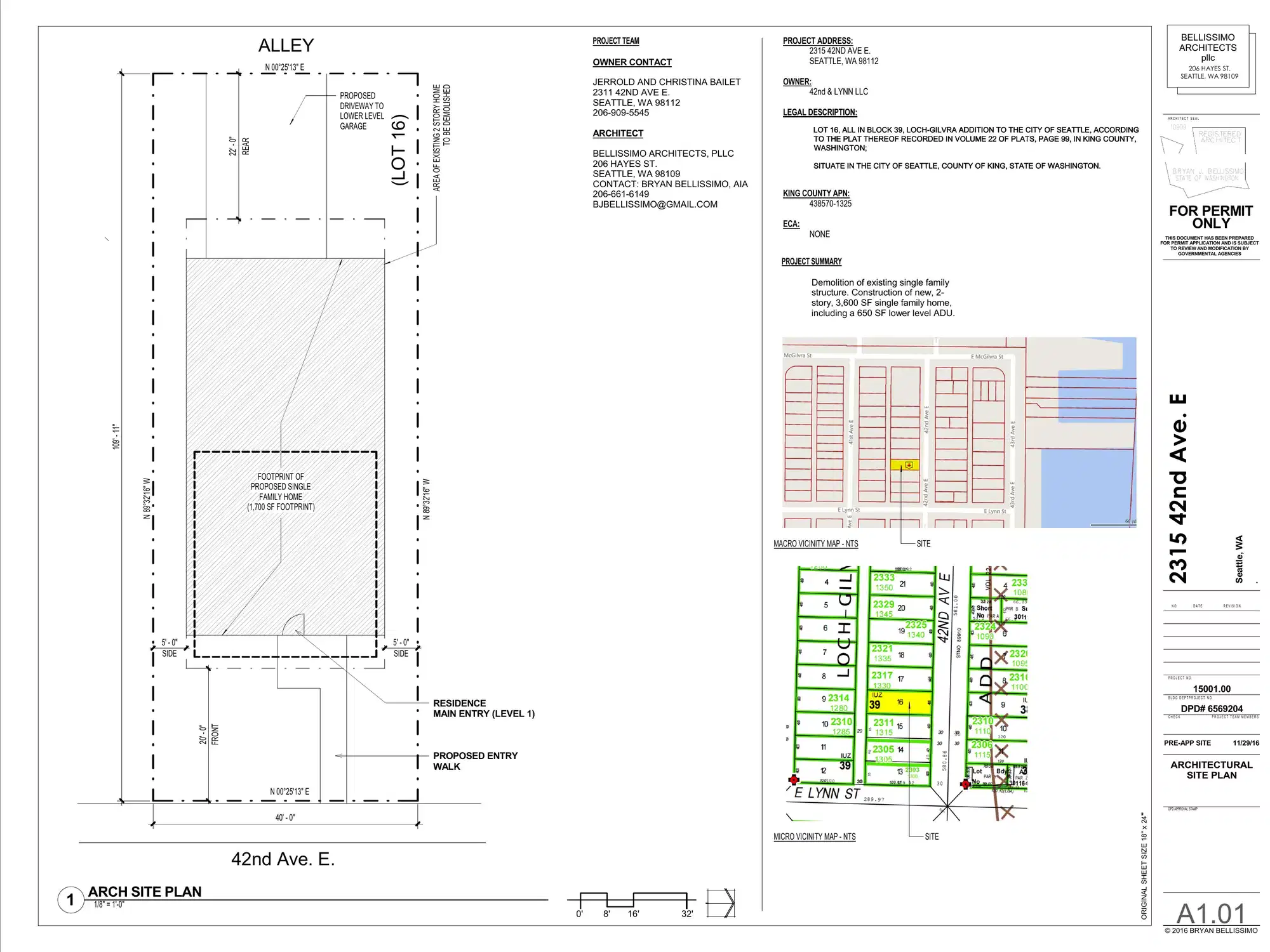 Site plan for 2315 42nd Ave E
