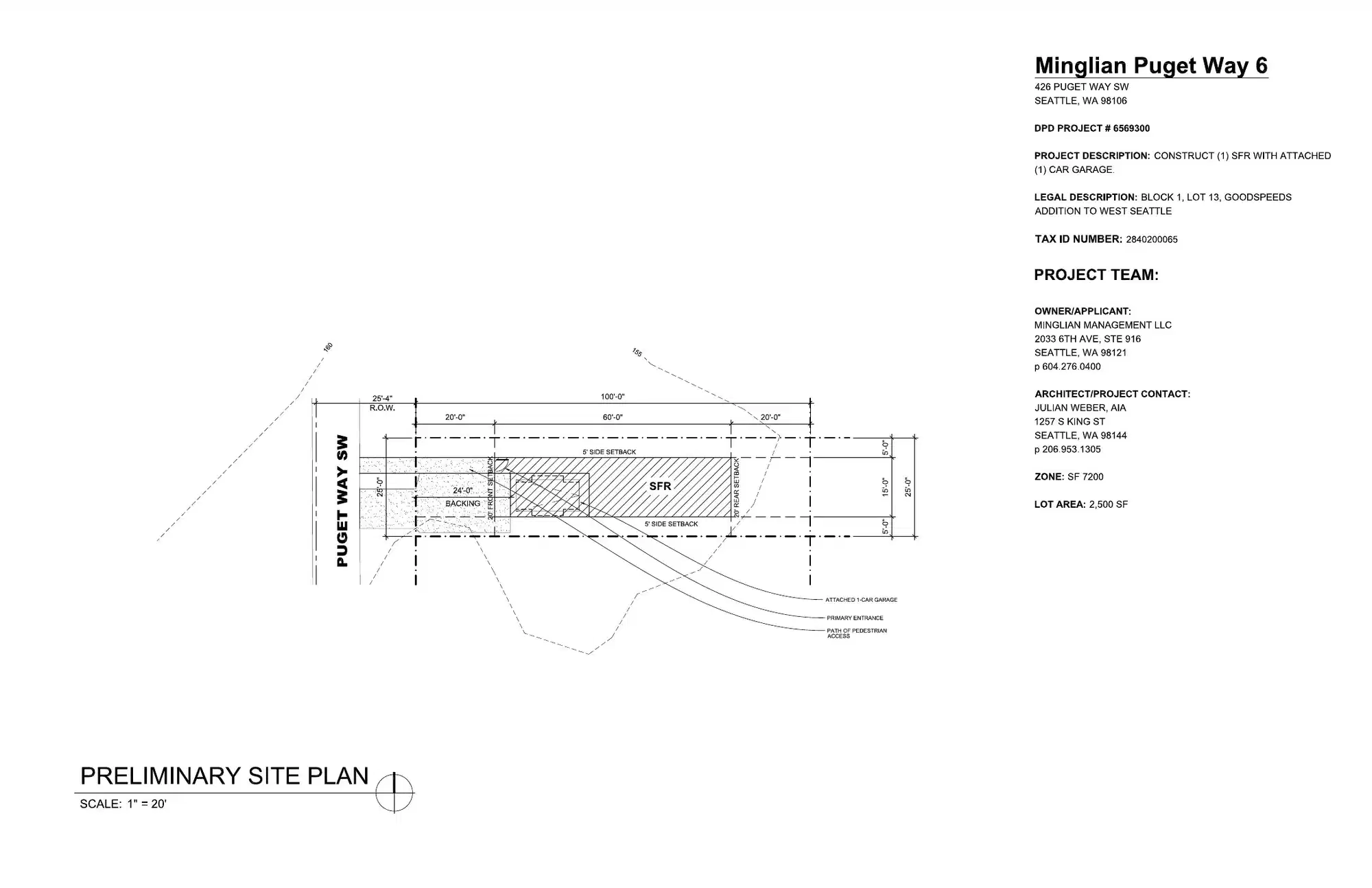 Site plan for 4726 Puget Way SW