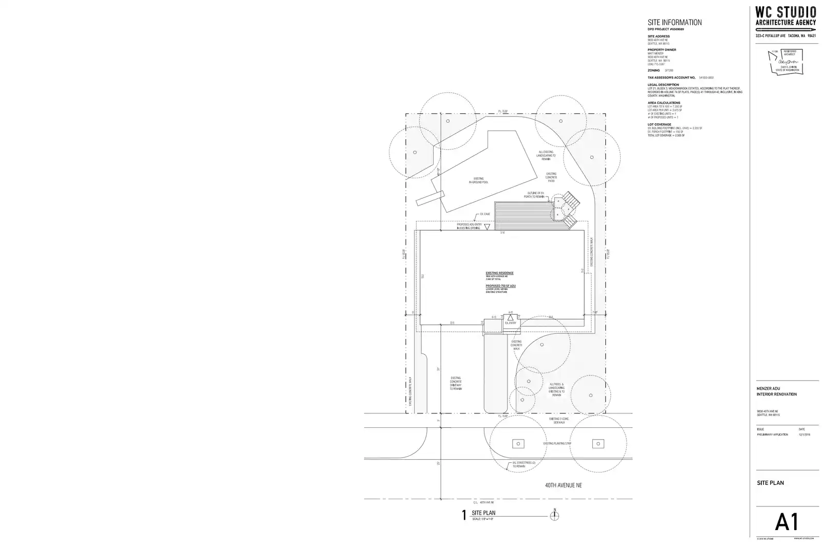 Site plan for 9830 40th Ave NE