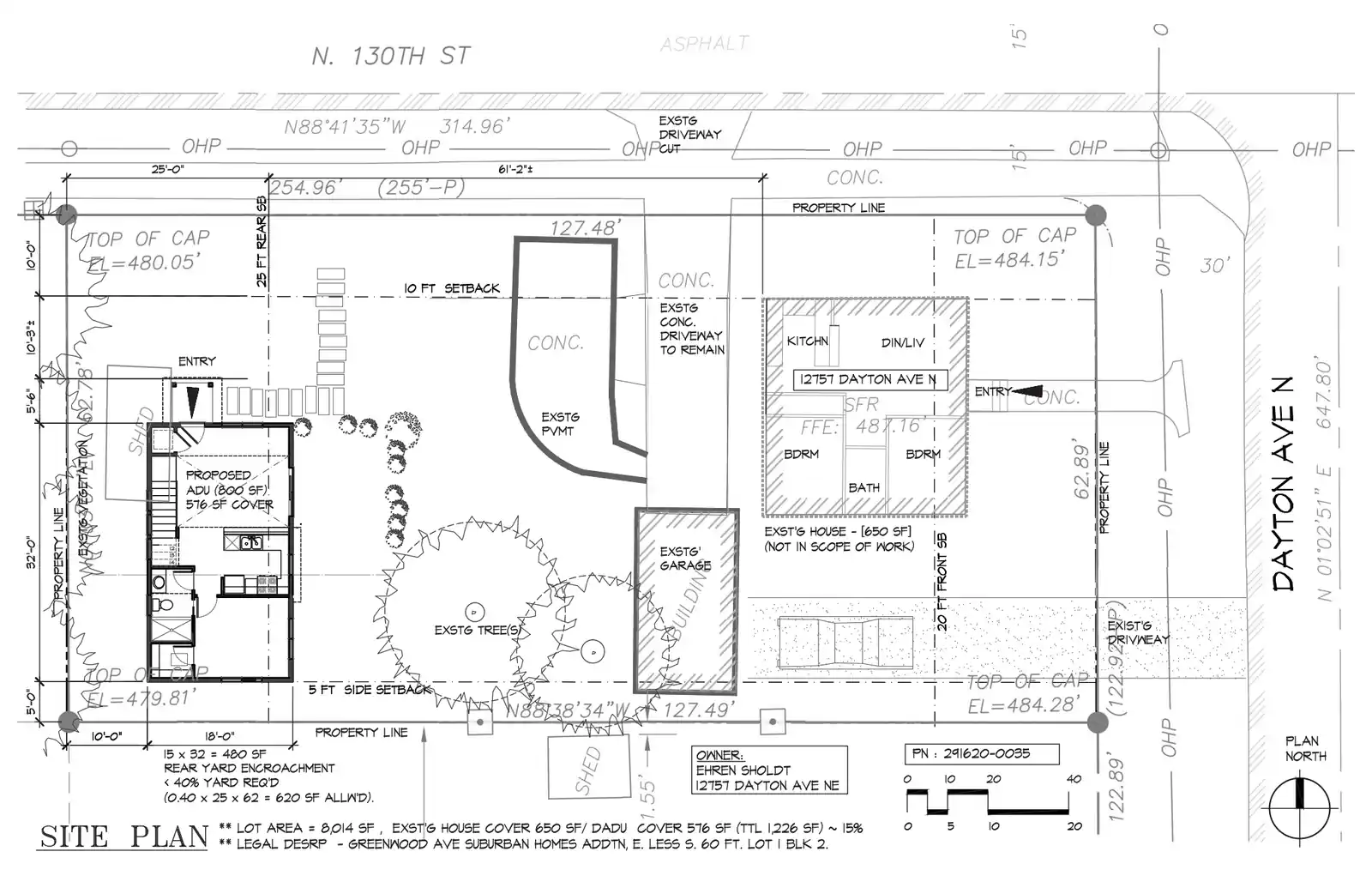 Site plan for 12757 Dayton Ave N