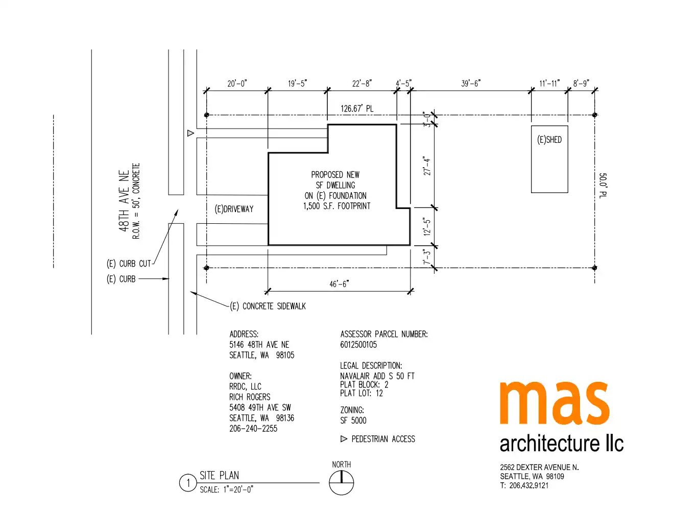 Site plan for 5146 48th Ave NE
