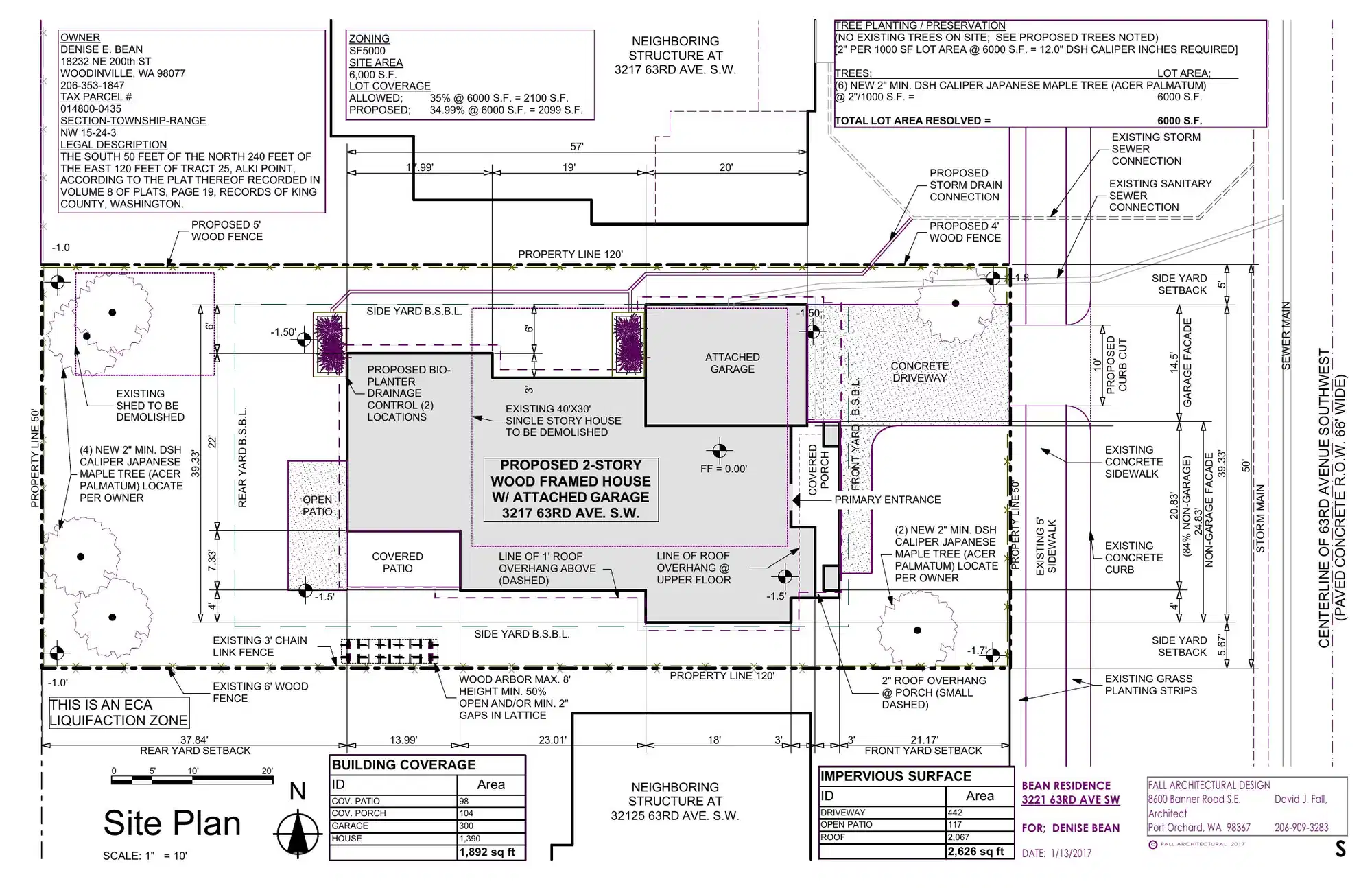 Site plan for 3221 63rd Ave SW
