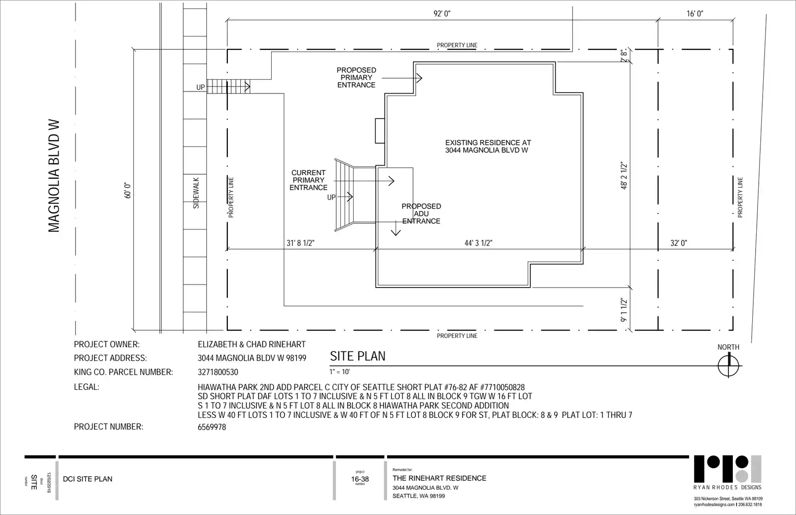 Site plan for 3044 Magnolia Blvd W