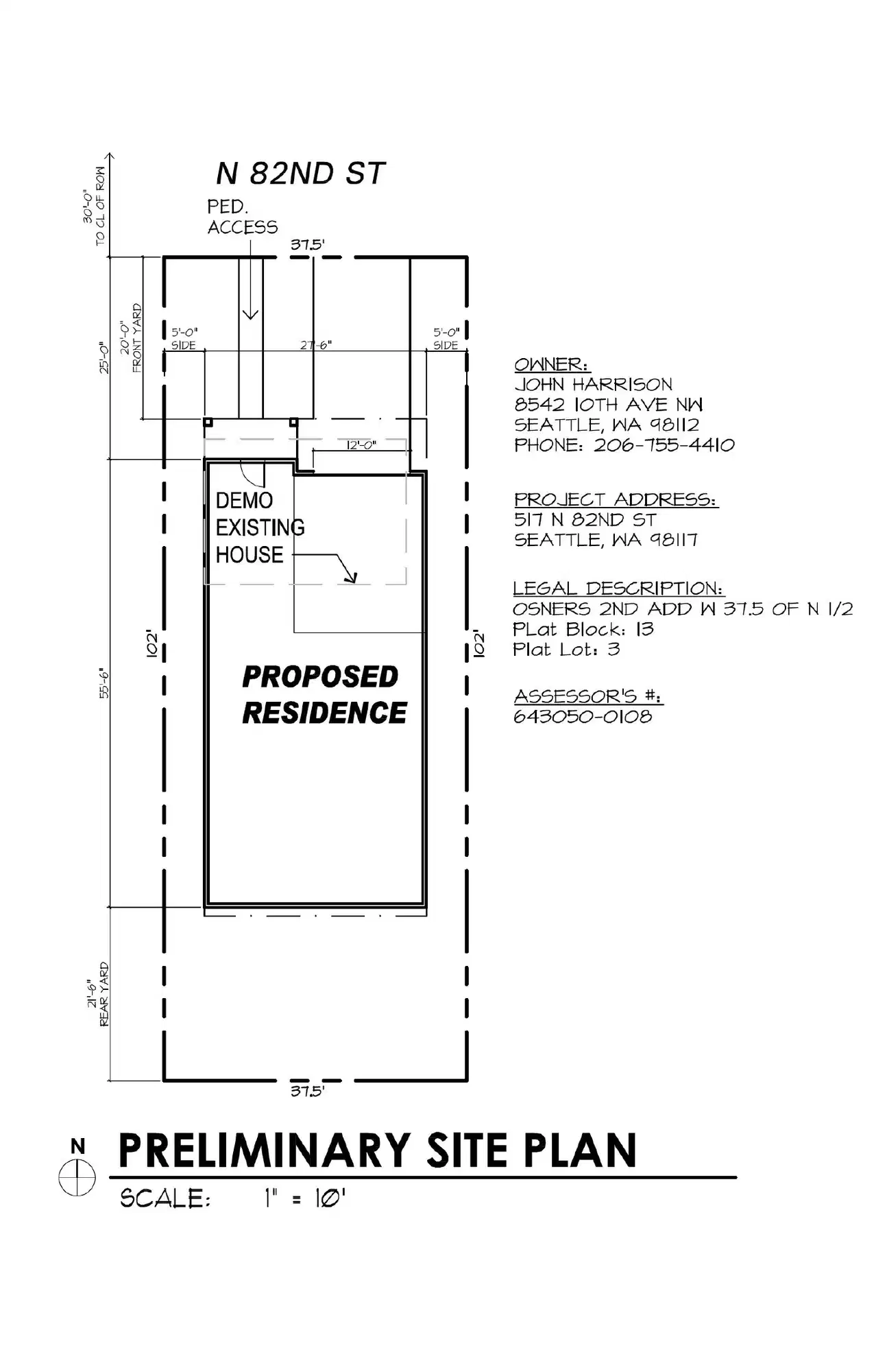 Site plan for 517 N 82nd St