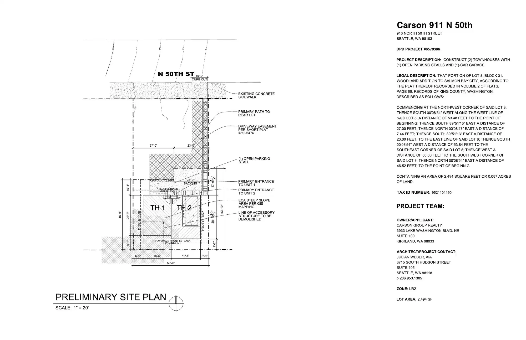 Site plan for 913 N 50th St