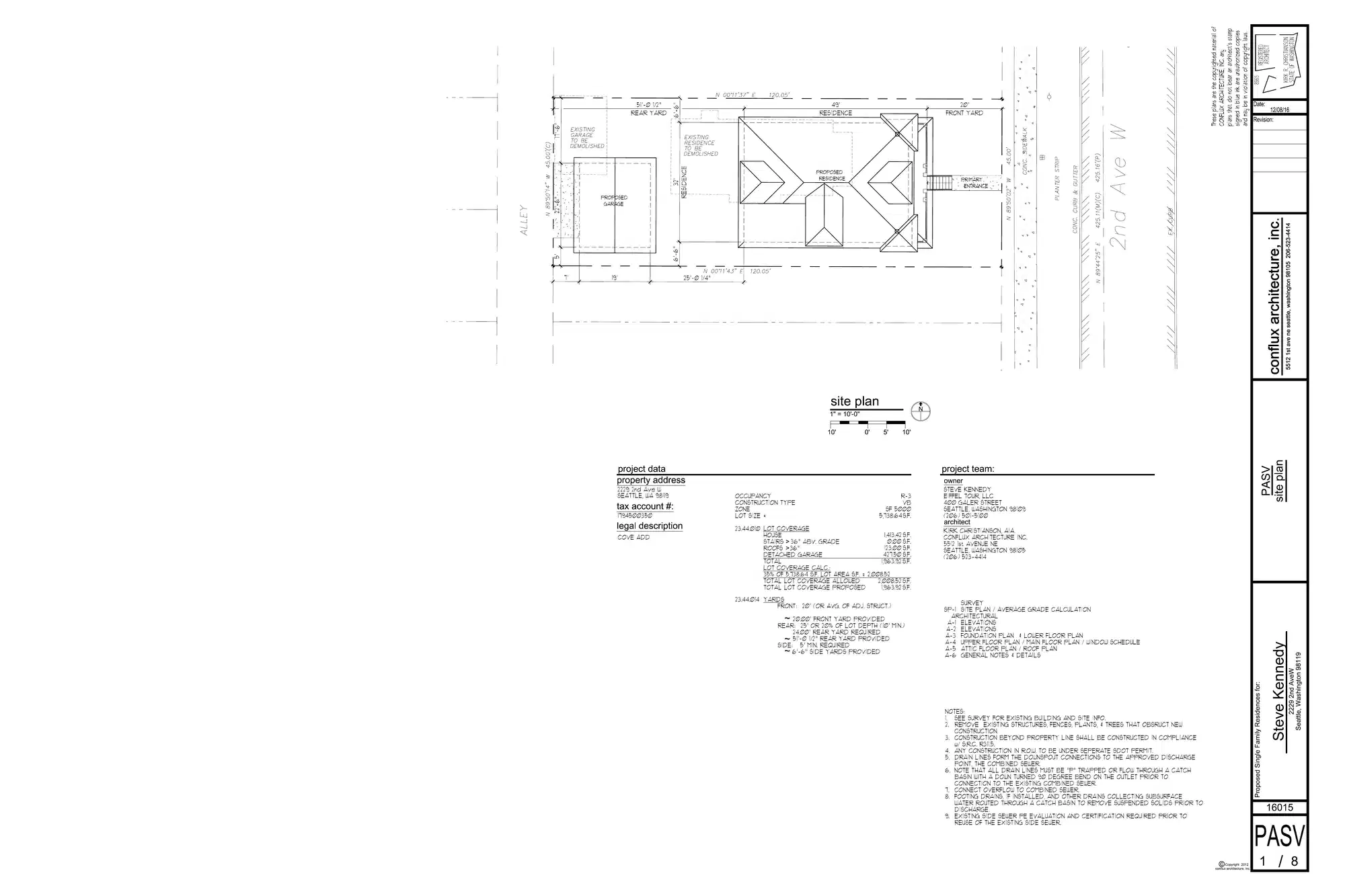 Site plan for 2229 2nd Ave W