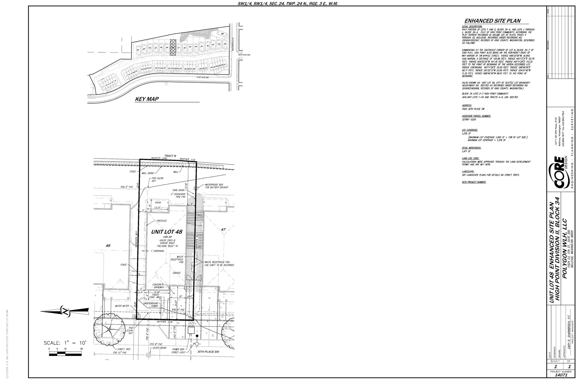 Site plan for 7020 30th Pl SW