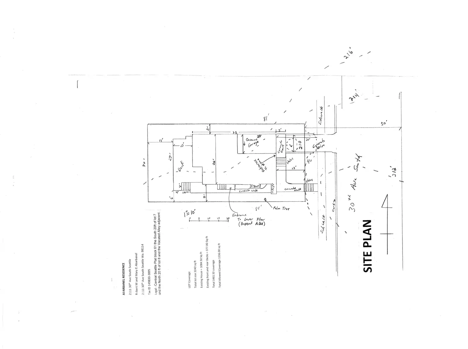 Site plan for 2111 30th Ave S