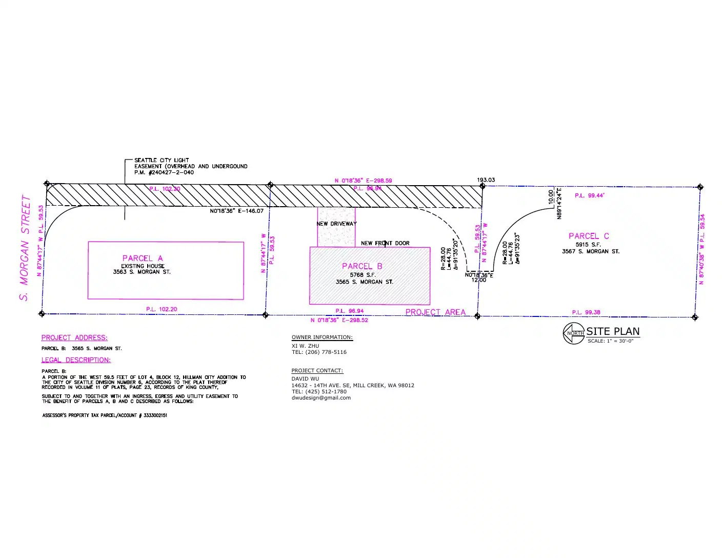 Site plan for 3565 S Morgan St