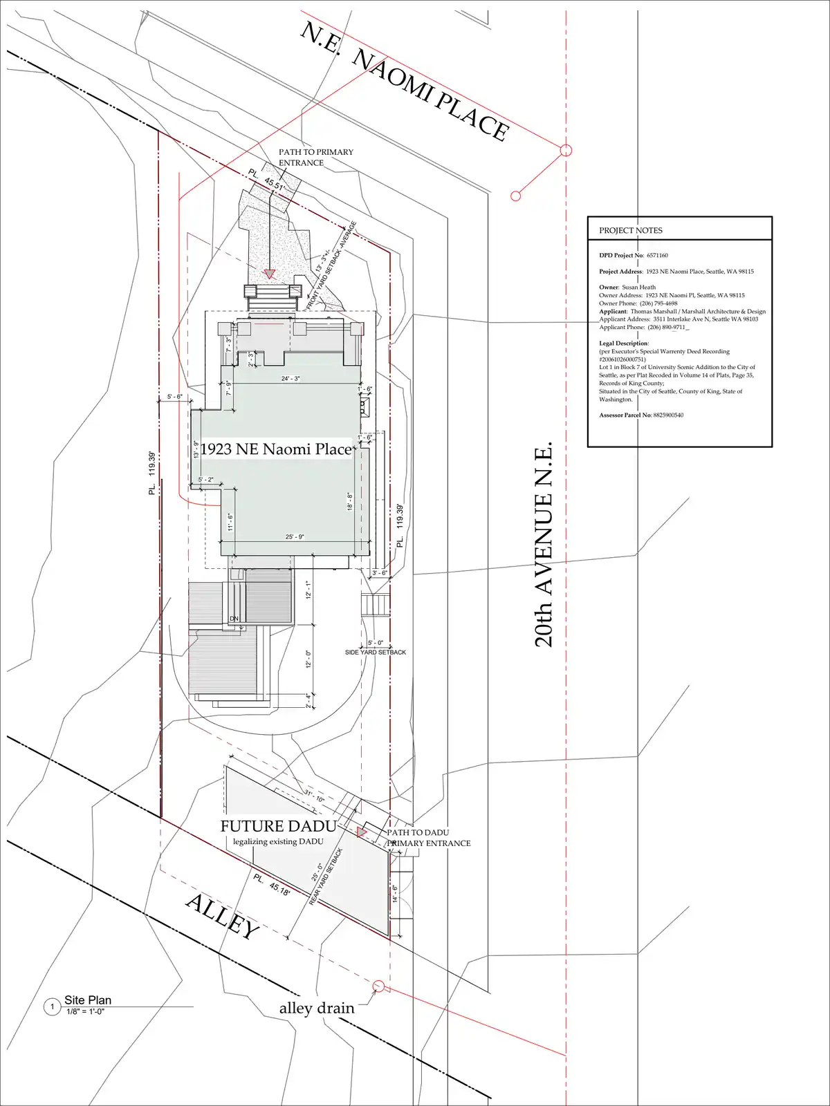 Site plan for 1923 NE Naomi Pl