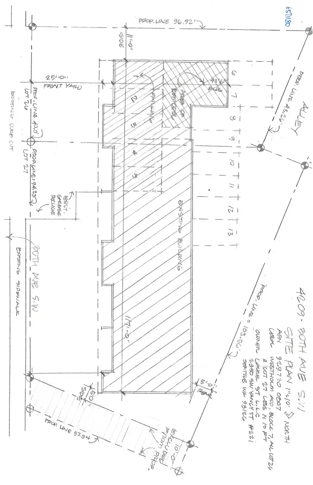 Site plan for 4209 30th Ave SW