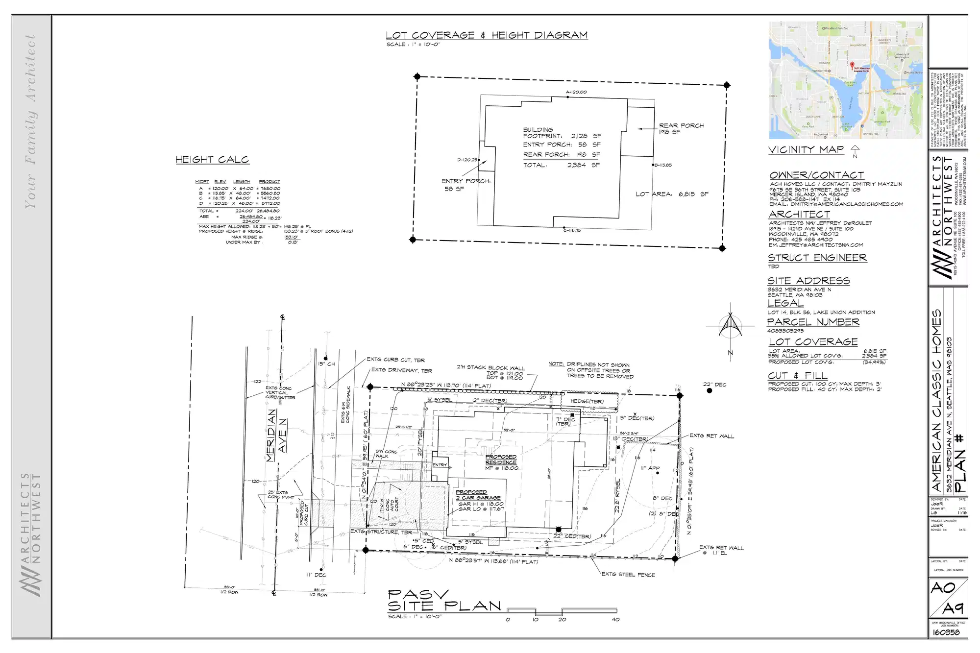 Site plan for 3632 Meridian Ave N