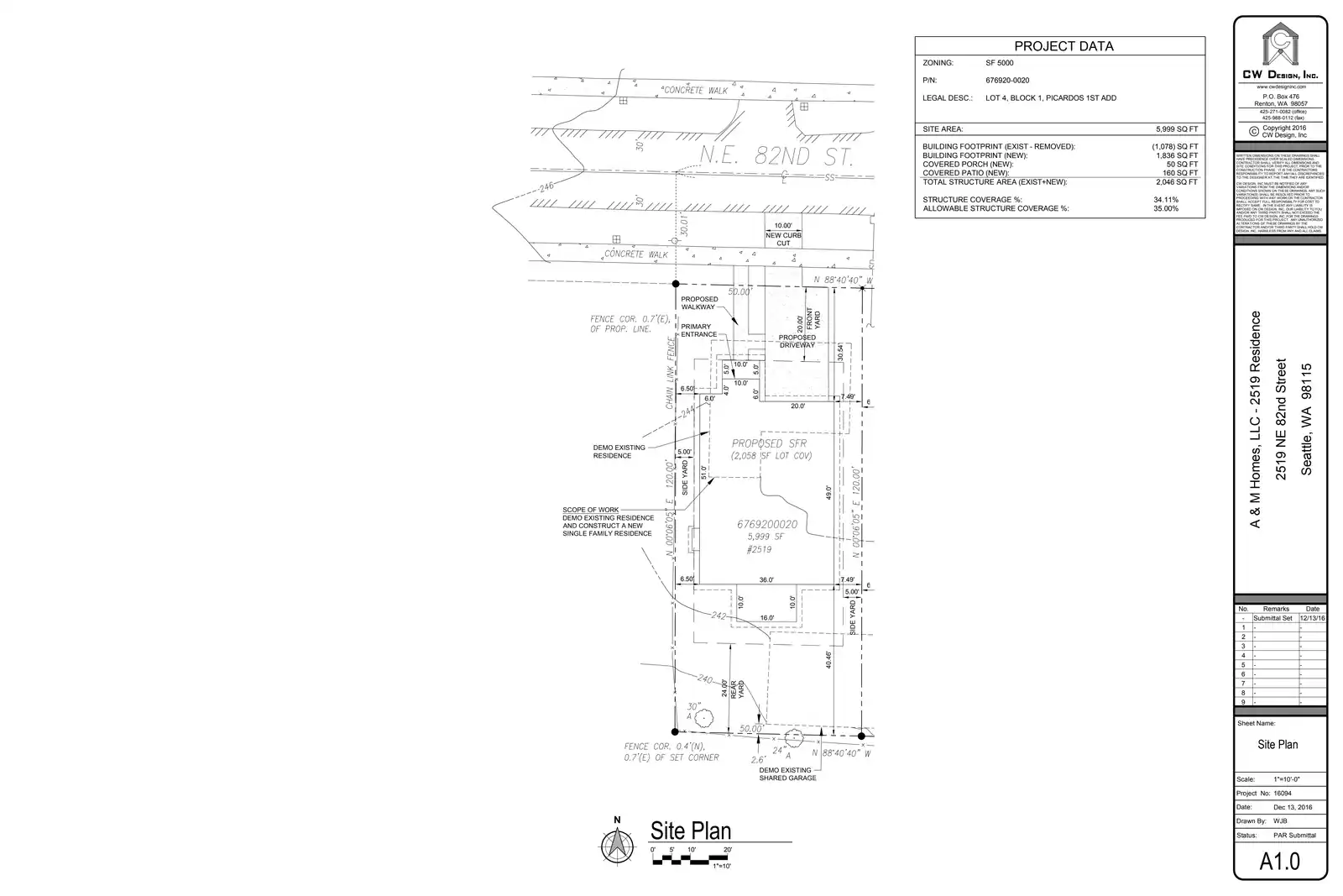 Site plan for 2519 NE 82nd St