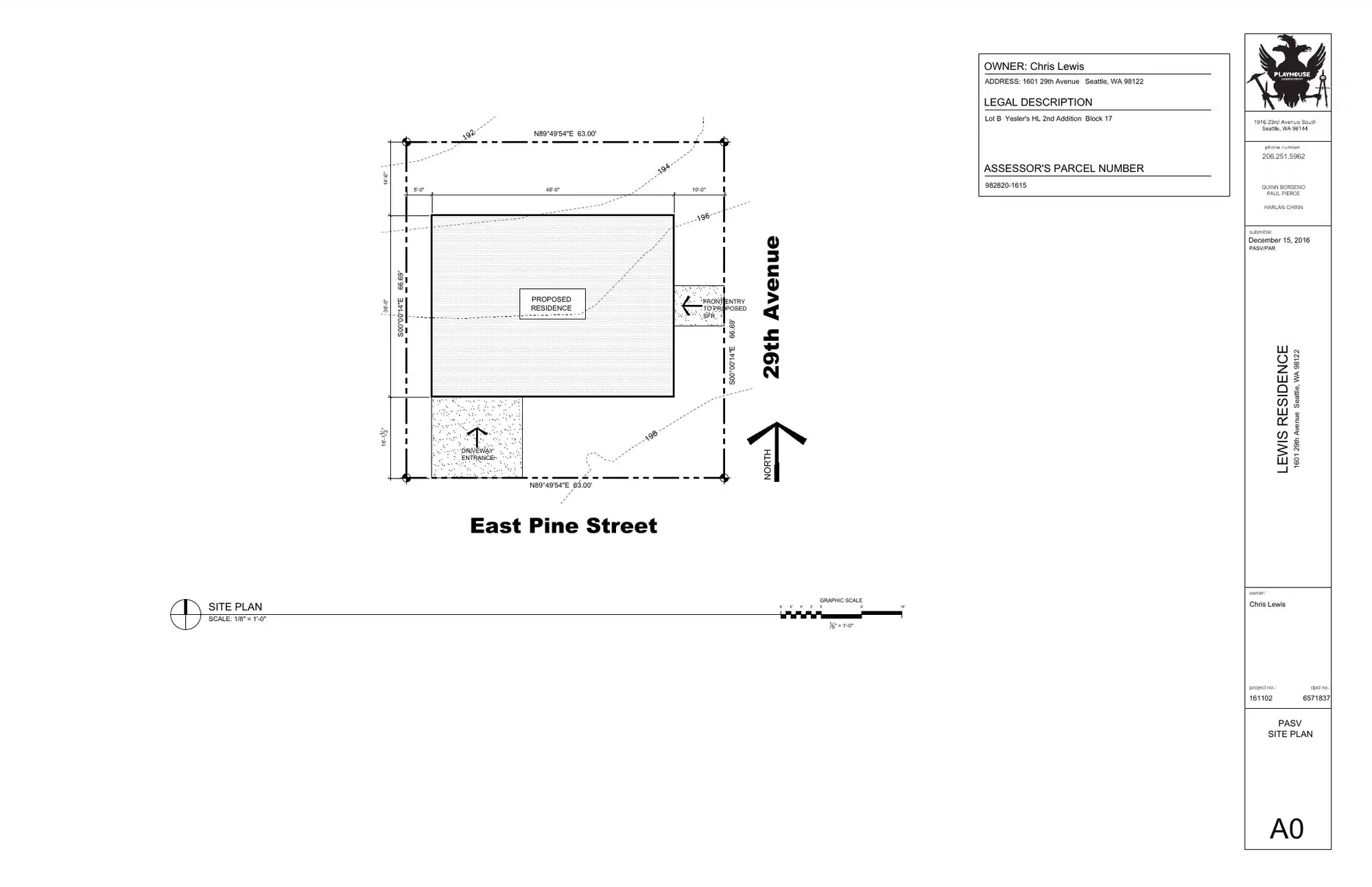 Site plan for 1601 29th Ave