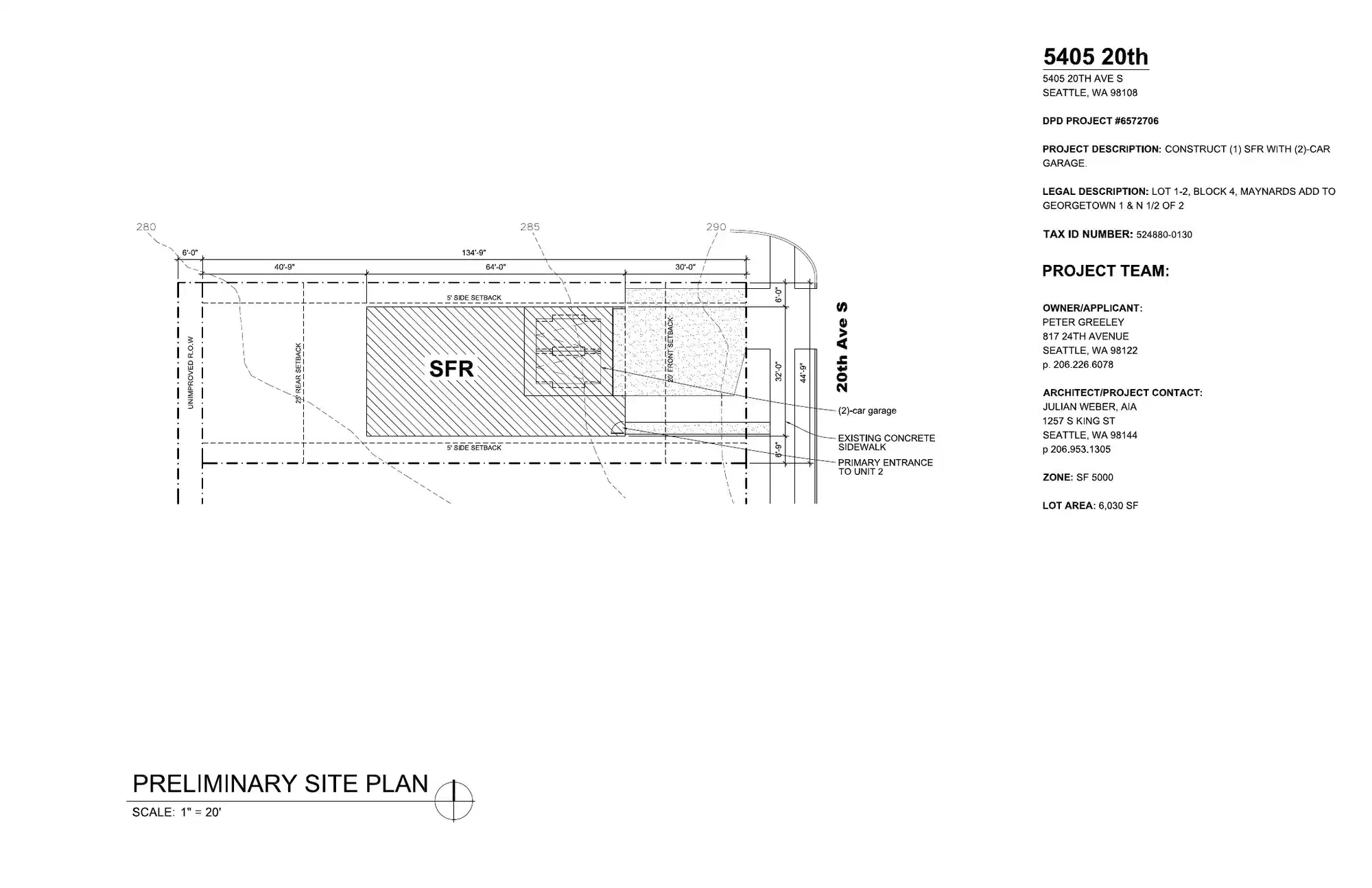 Site plan for 5405 20th Ave S