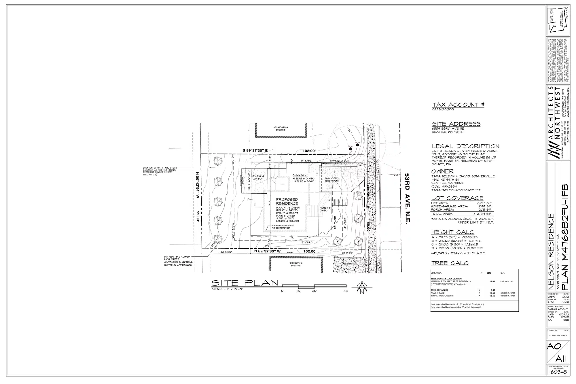 Site plan for 6539 53rd Ave NE