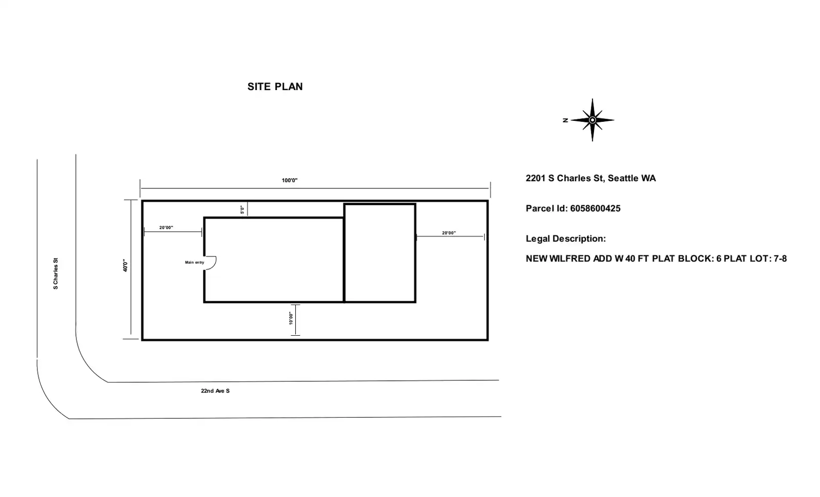 Site plan for 2201 S Charles St