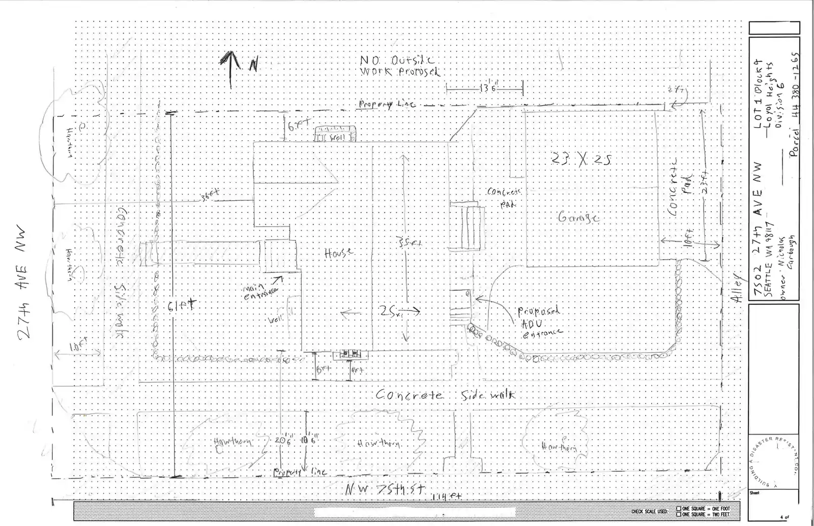 Site plan for 7502 27th Ave NW