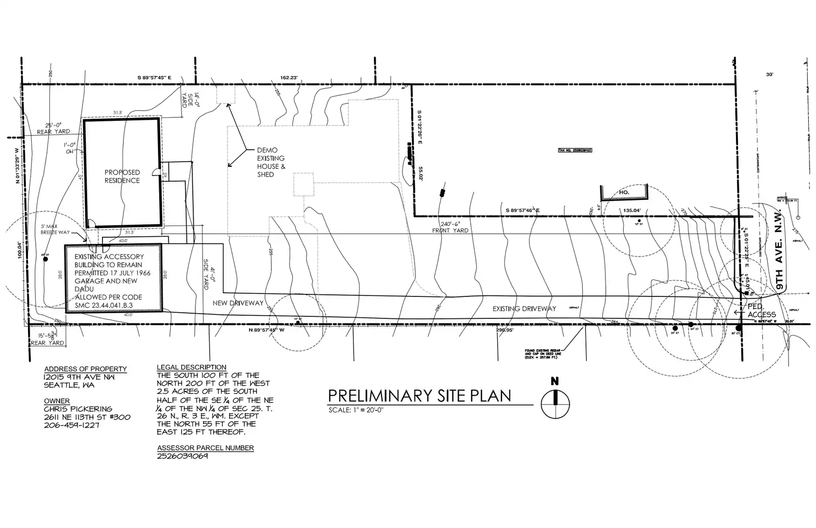 Site plan for 12011 9th Ave NW