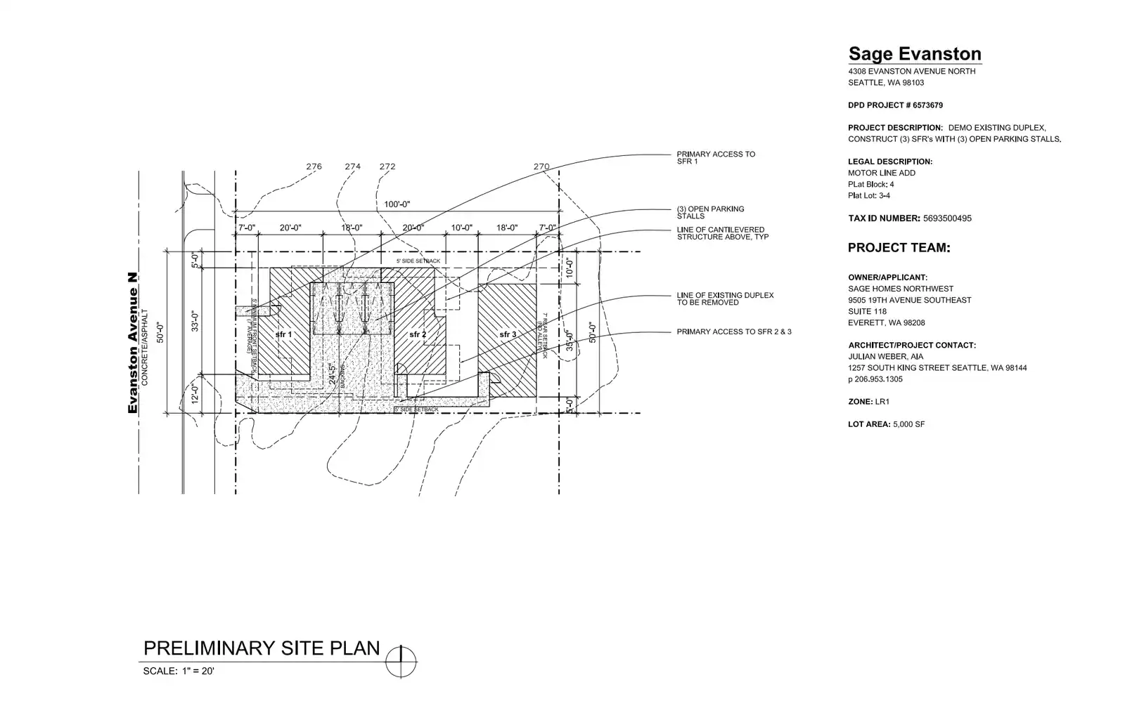 Site plan for 4308 Evanston Ave N