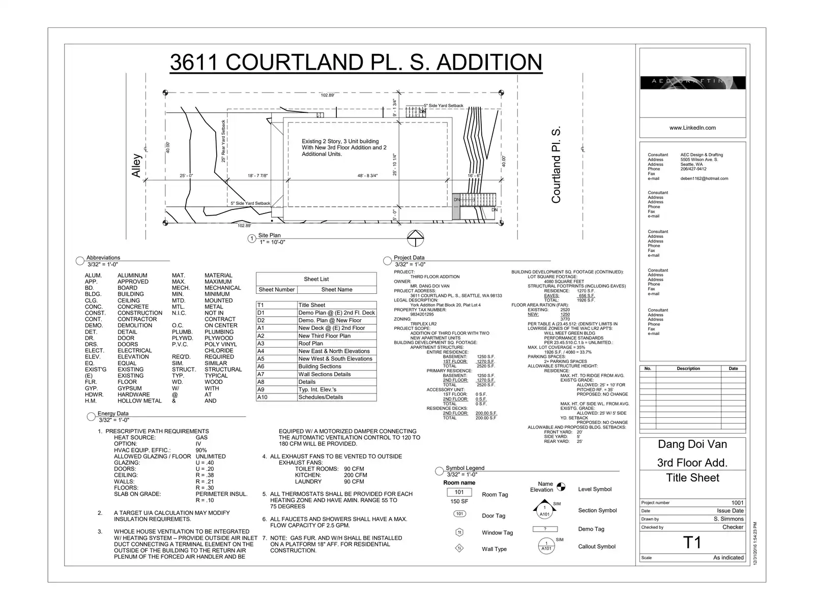 Site plan for 3611 Courtland Pl S