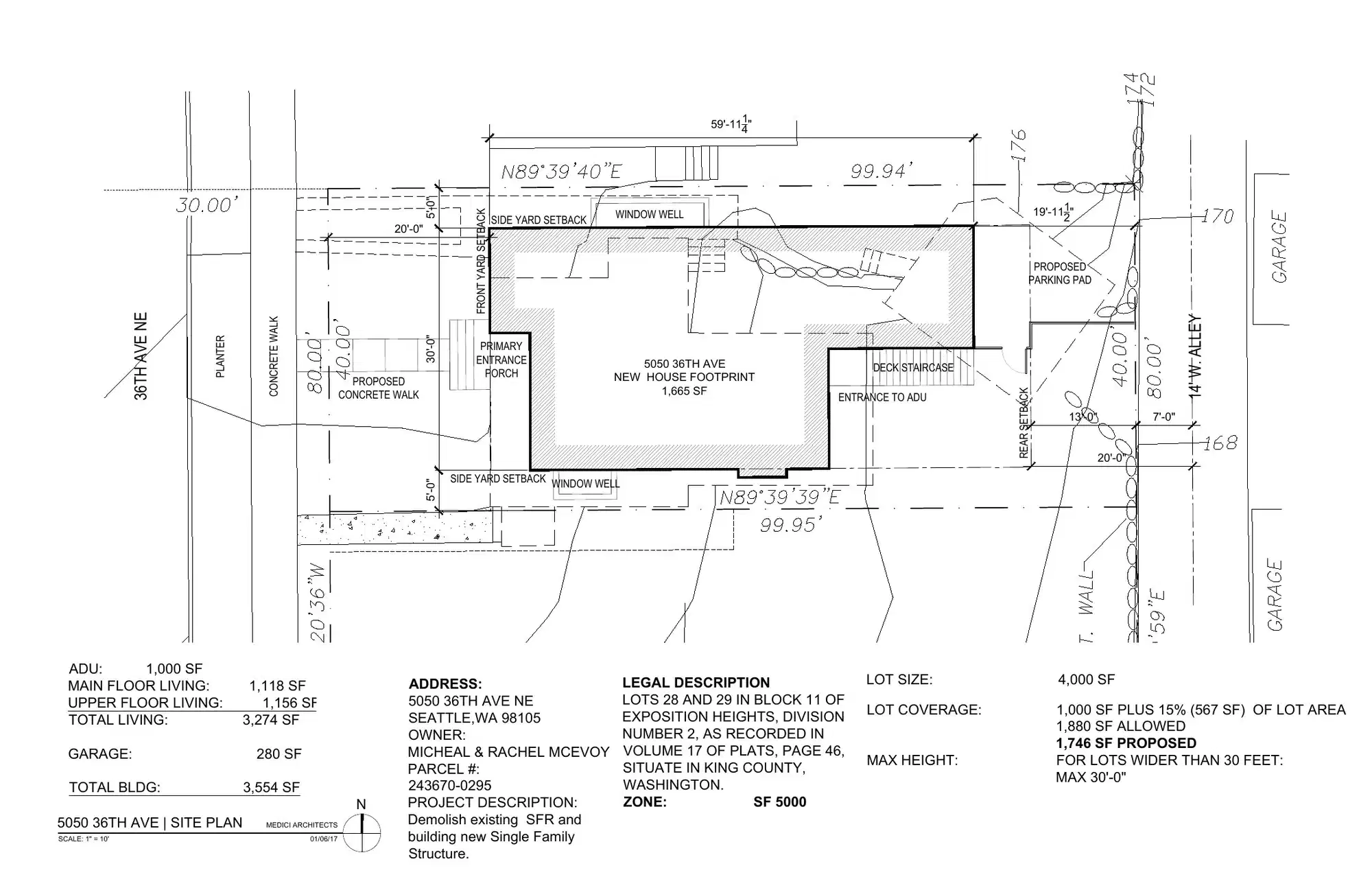 Site plan for 5050 36th Ave NE