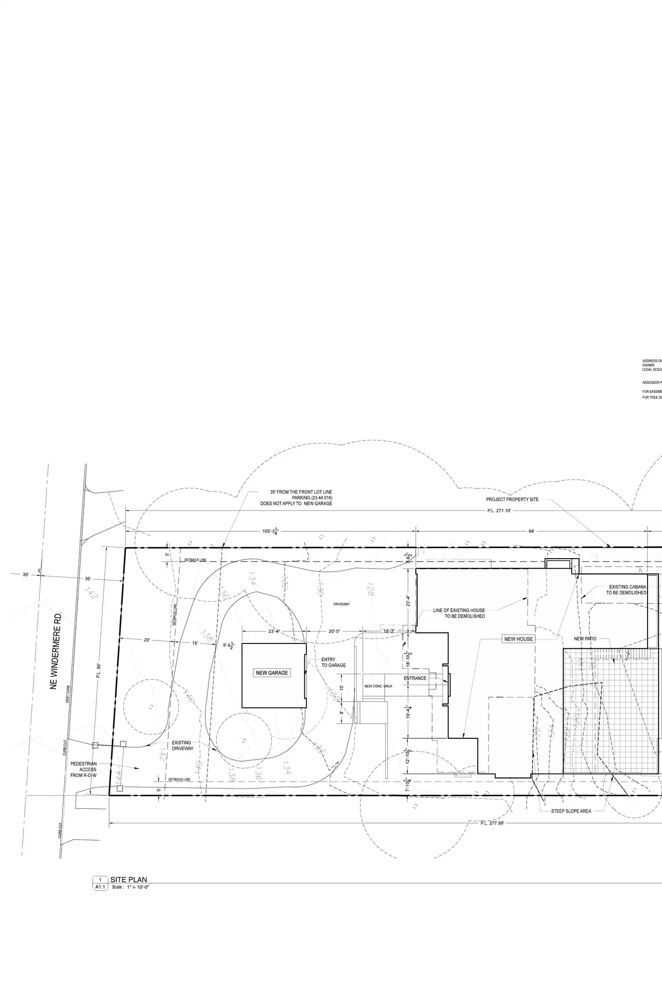Site plan for 6435 NE Windermere Rd