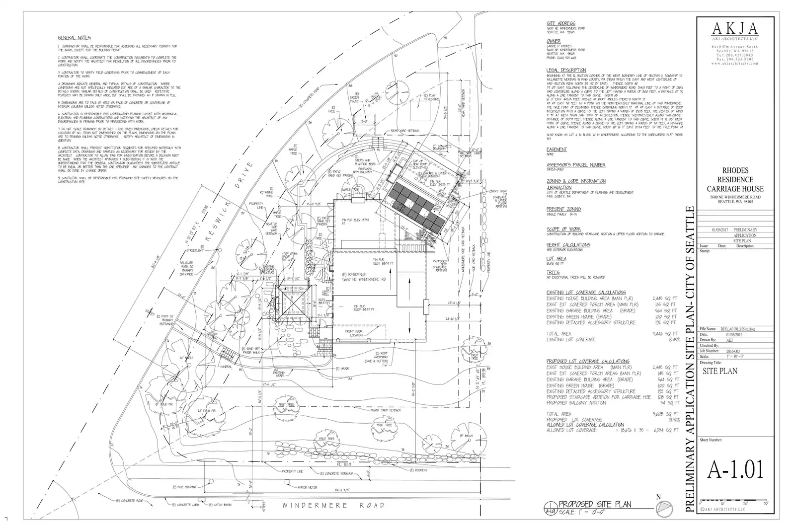 Site plan for 5600 NE Windermere Rd