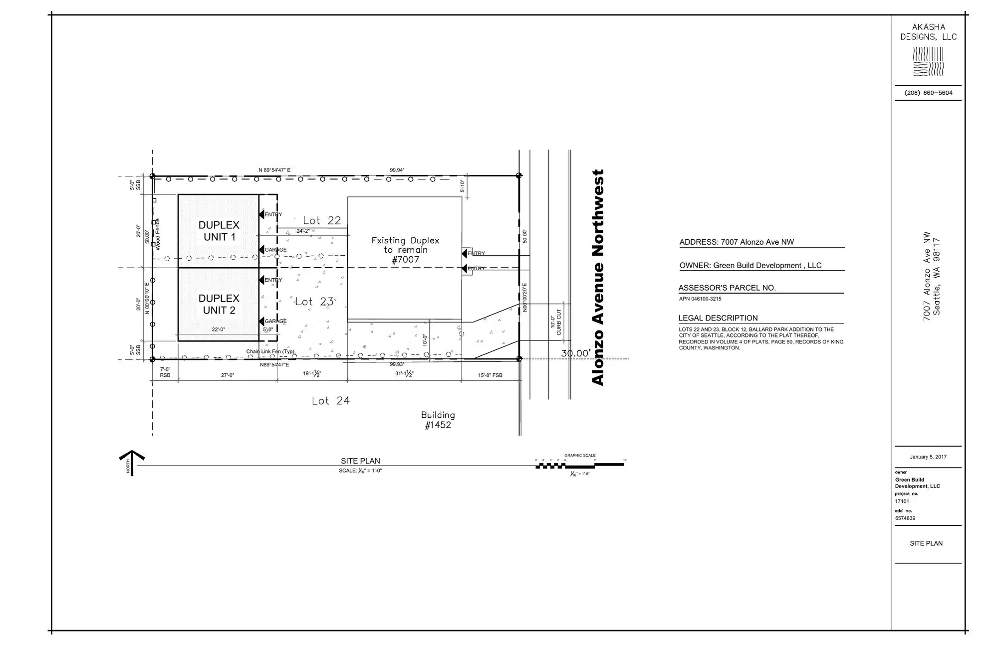 Site plan for 7005 Alonzo Ave NW