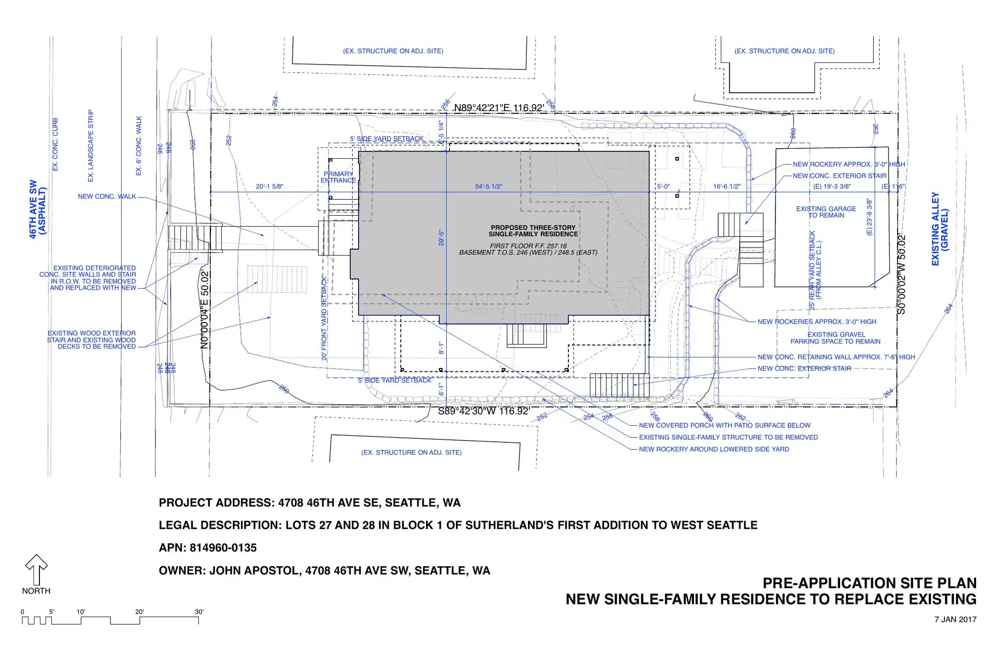 Site plan for 4708 46th Ave SW