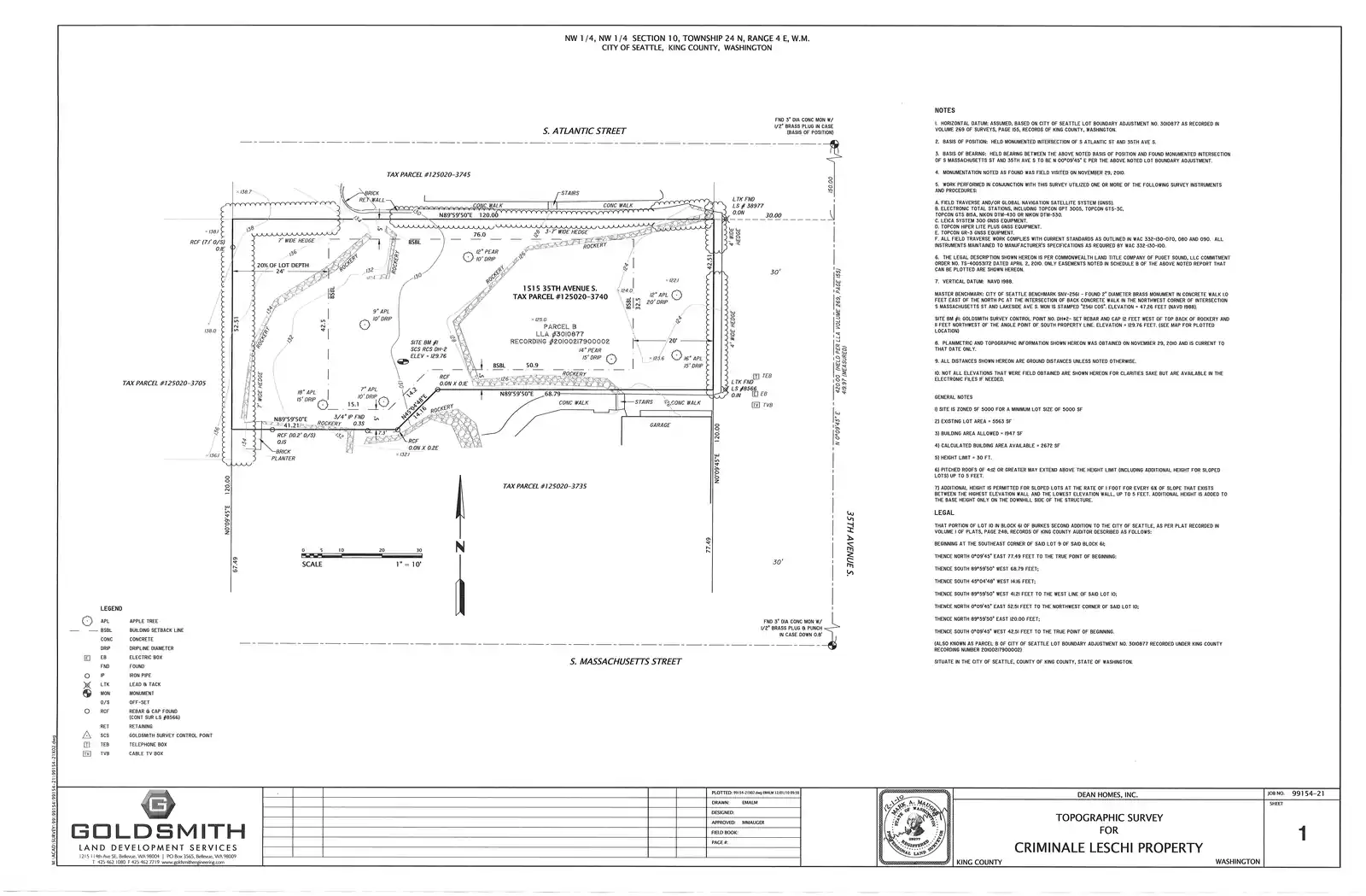 Site plan for 1515 35th Ave S