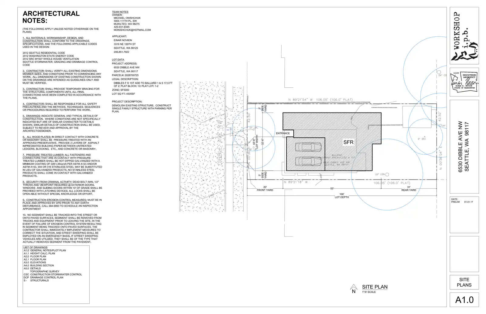 Site plan for 6530 Dibble Ave NW