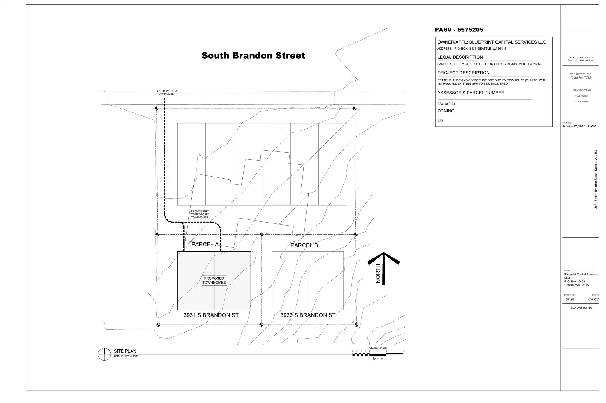 Site plan for 3931 S Brandon St