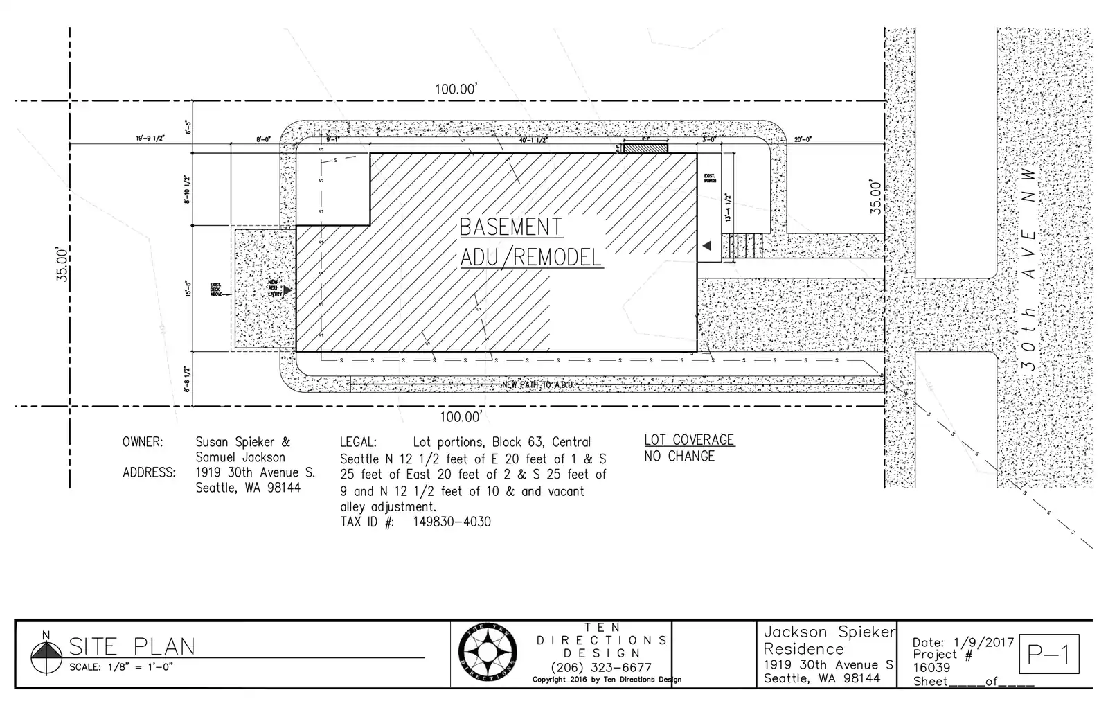 Site plan for 1919 30th Ave S
