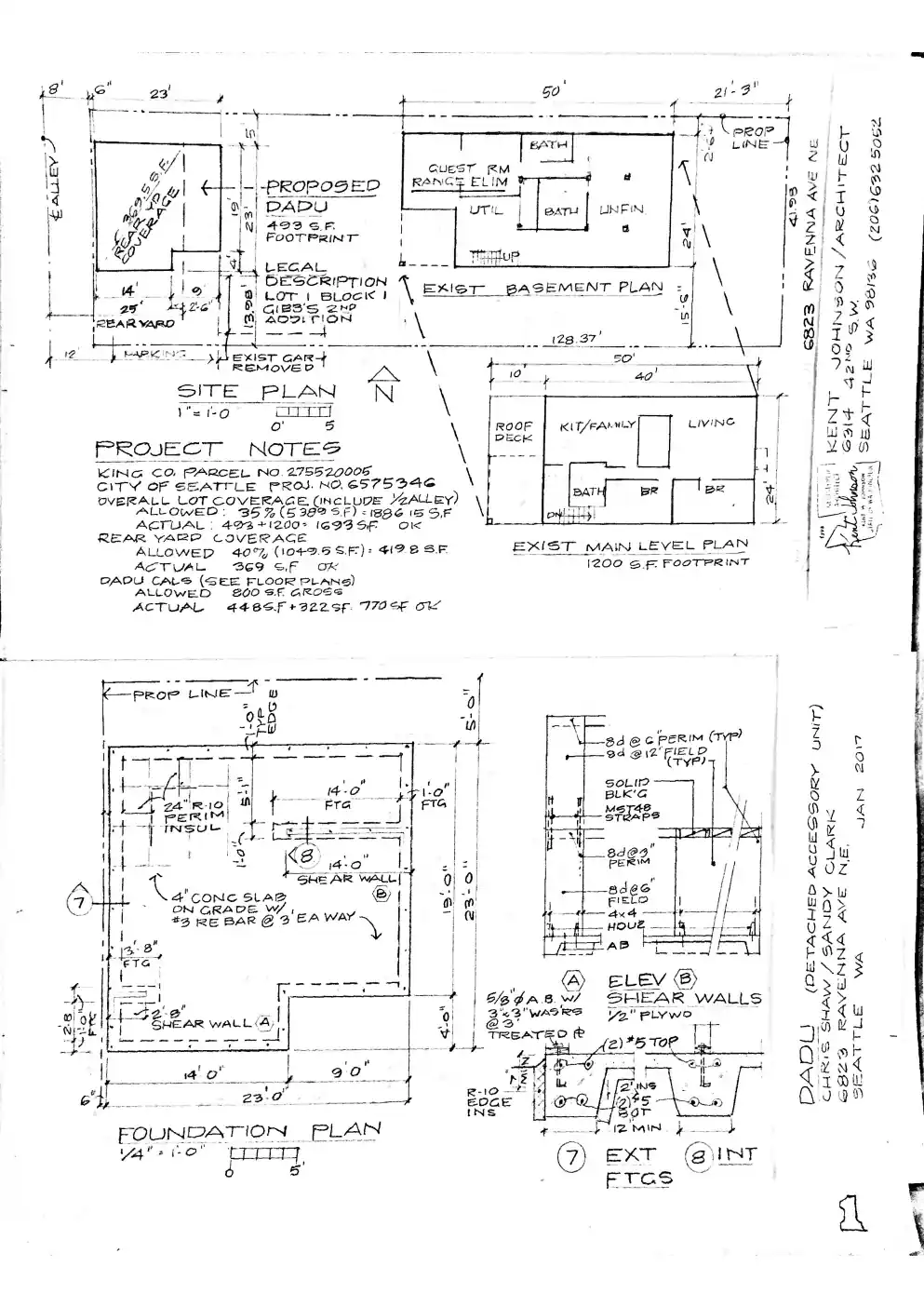Site plan for 6823 Ravenna Ave NE