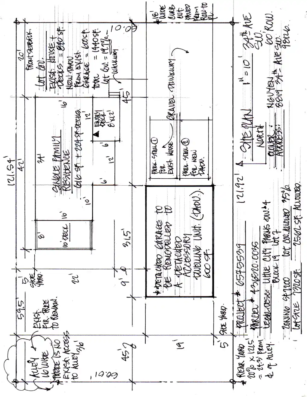 Site plan for 8819 34th Ave SW