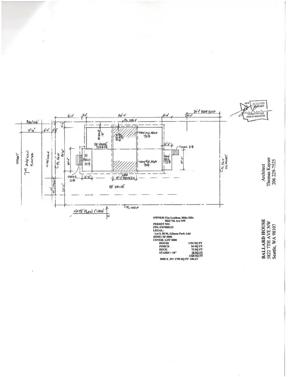Site plan for 5822 7th Ave NW