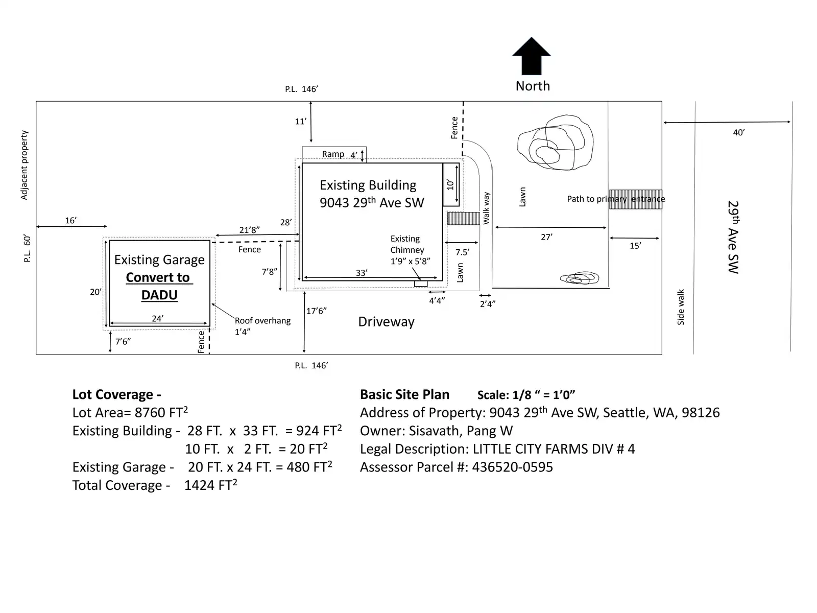 Site plan for 9043 29th Ave SW