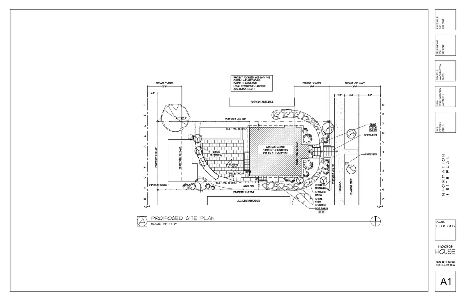 Site plan for 1605 36th Ave