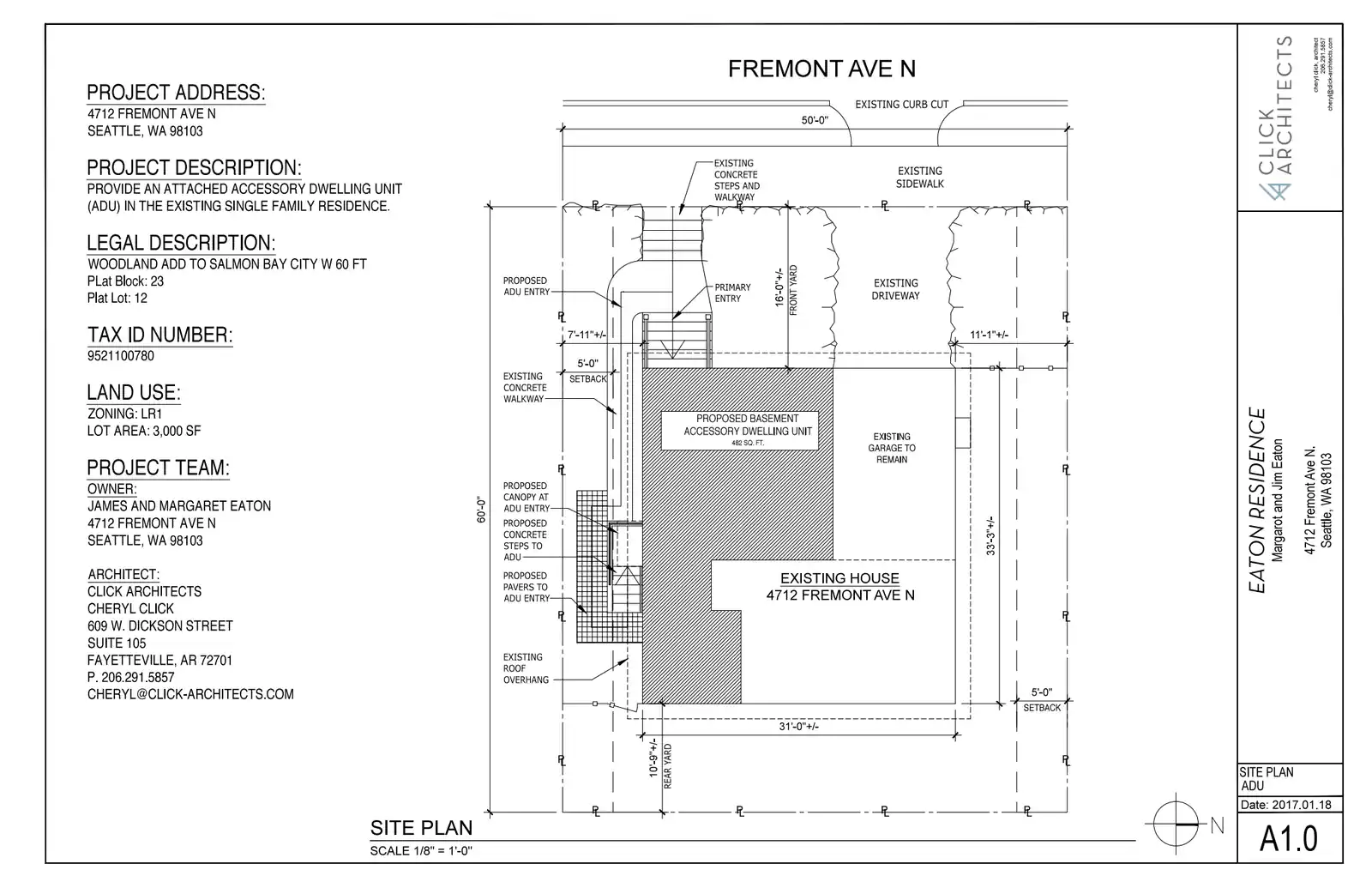Site plan for 4712 Fremont Ave N