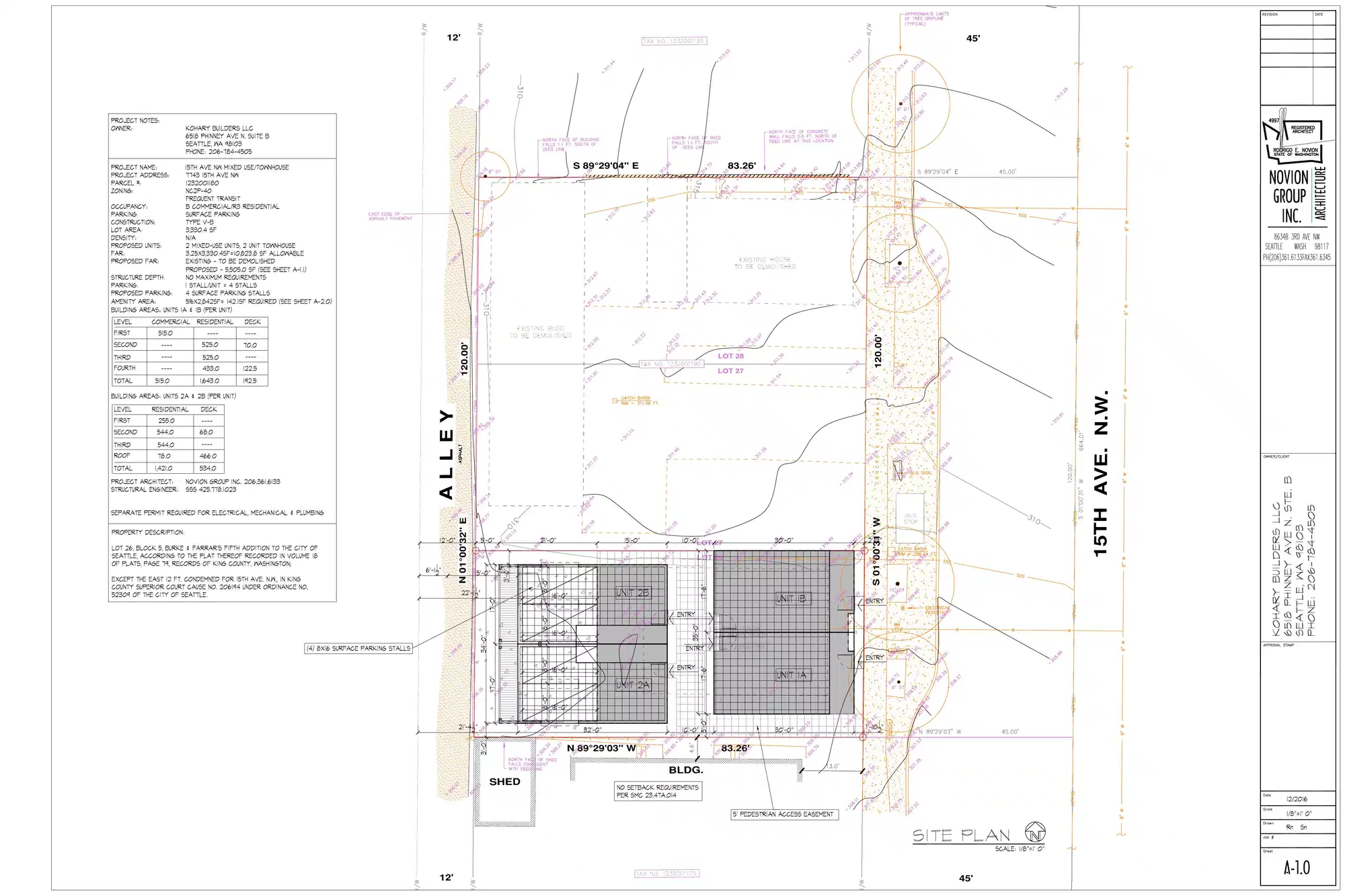 Site plan for 7743 15th Ave NW