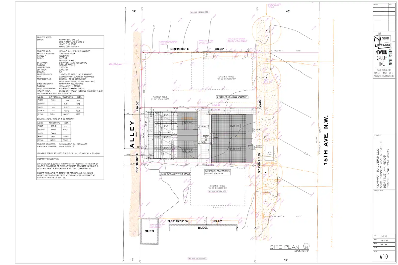Site plan for 7747 15th Ave NW